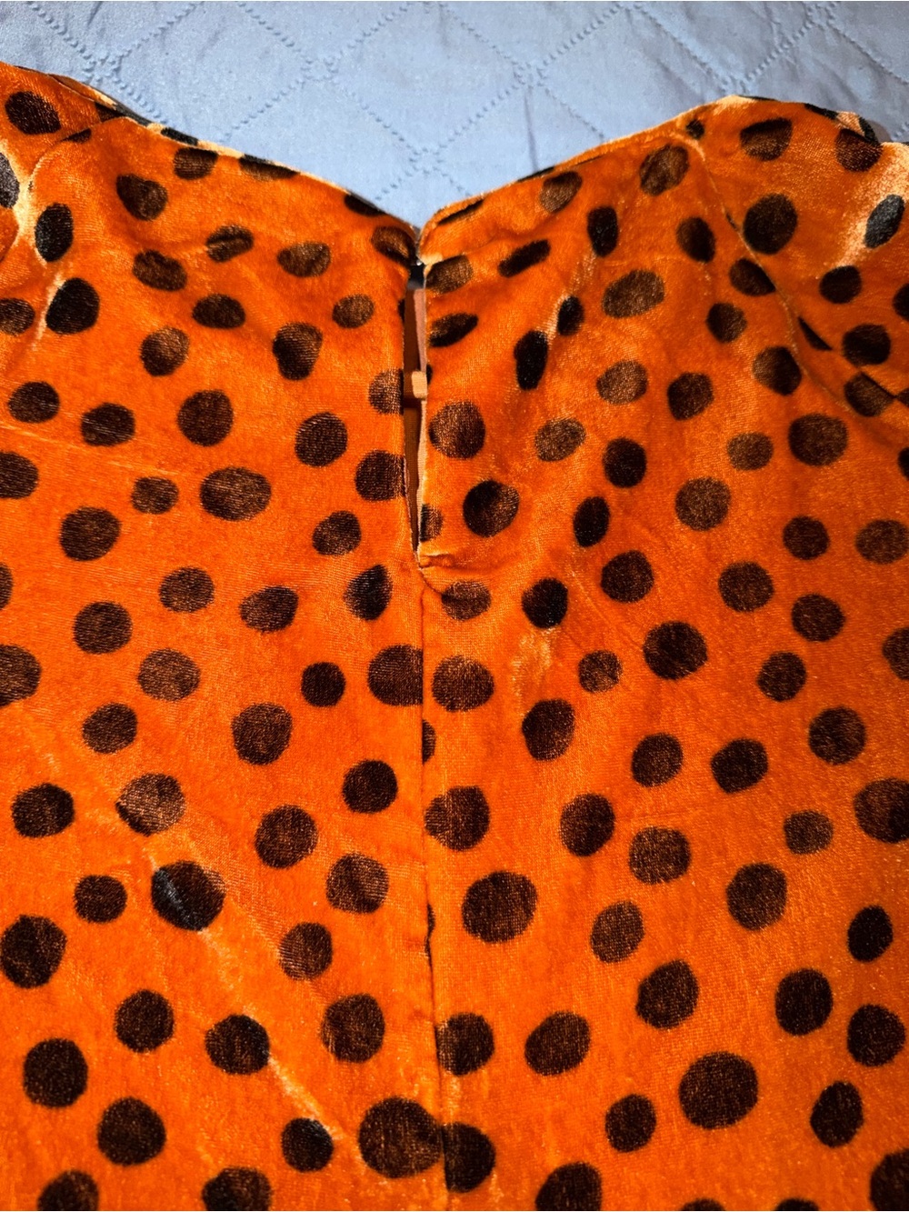 Madewell Velvet Memento Ruffle-Sleeve Top in Leopard Dot Burnt Sienna - Picture 4 of 6